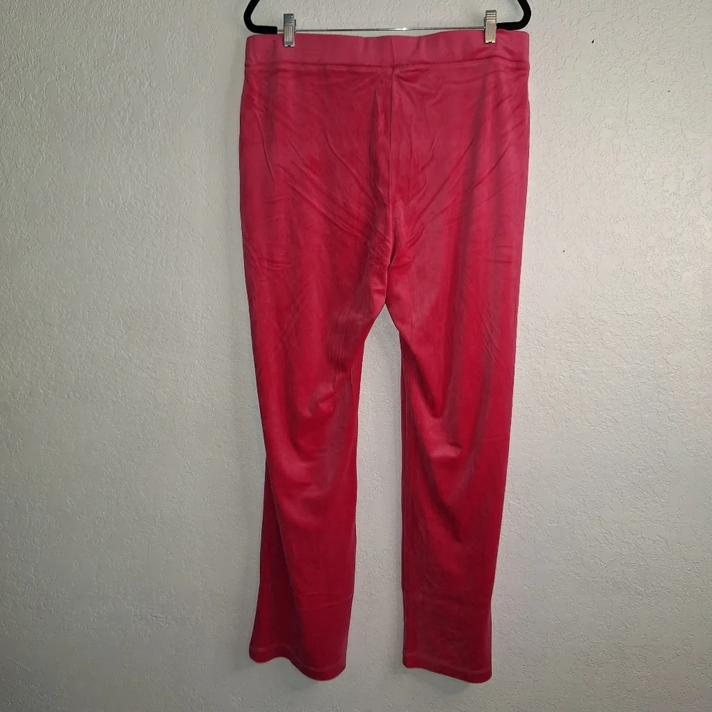 Lot Of 2 Y2K Juicy Couture Pants 2XL Activewear Hot Pink& Black Velour Yoga Logo - Picture 4 of 12